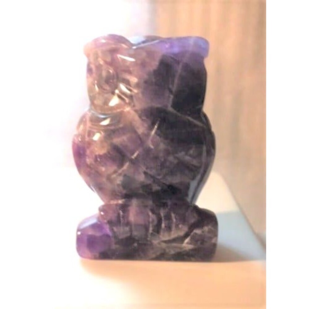 Amethyst Owl Carving